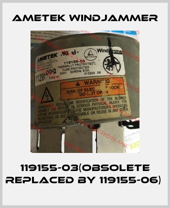 Ametek Windjammer-119155-03(obsolete replaced by 119155-06) price