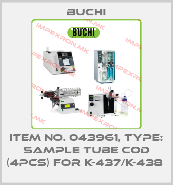 Buchi-Item No. 043961, Type: Sample tube COD (4pcs) for K-437/K-438 price