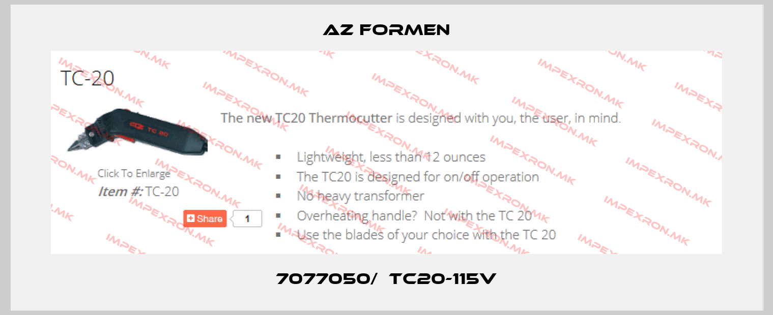 Az Formen-7077050/  TC20-115Vprice