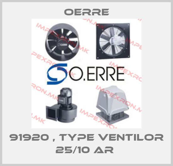 OERRE-91920 , type VENTILOR 25/10 AR price