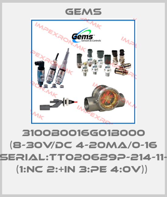 Gems-3100B0016G01B000 (8-30V/DC 4-20MA/0-16 BAR/SERIAL:TT020629P-214-11-0037 (1:NC 2:+IN 3:PE 4:0V)) price