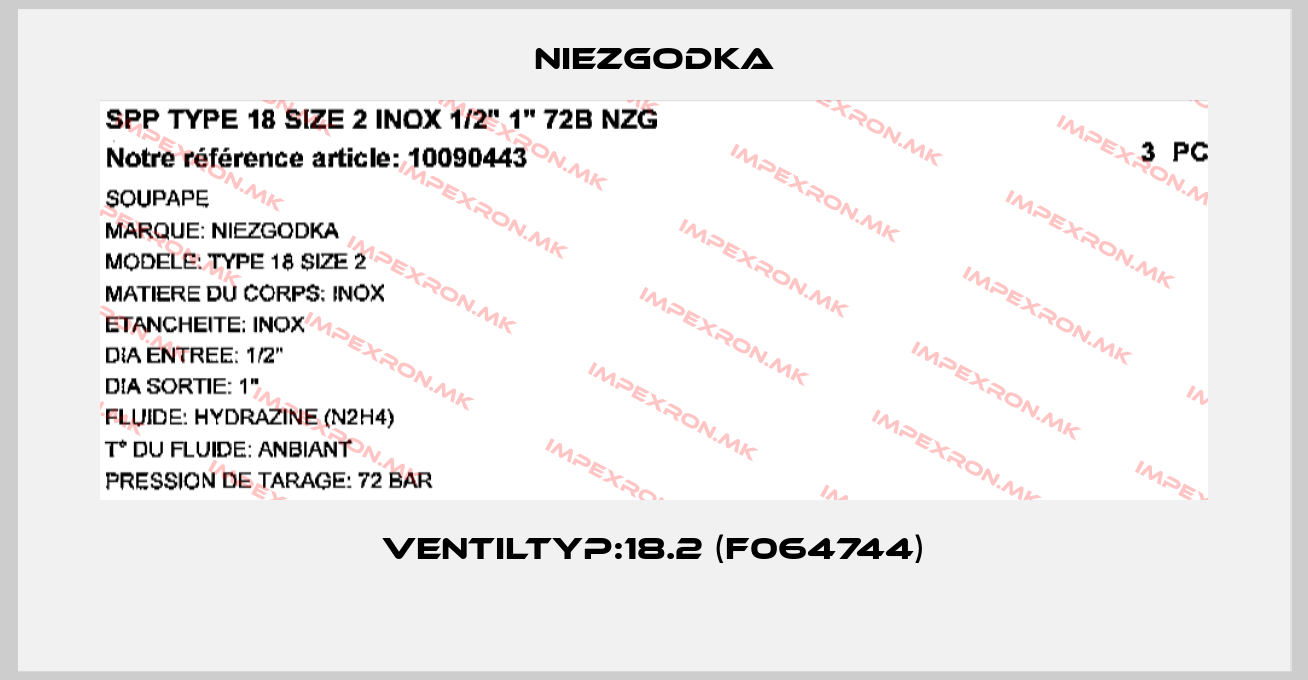 Niezgodka-Ventiltyp:18.2 (F064744) price