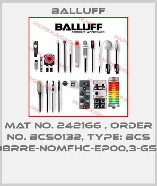 Balluff-Mat No. 242166 , Order No. BCS0132, Type: BCS R08RRE-NOMFHC-EP00,3-GS75 price