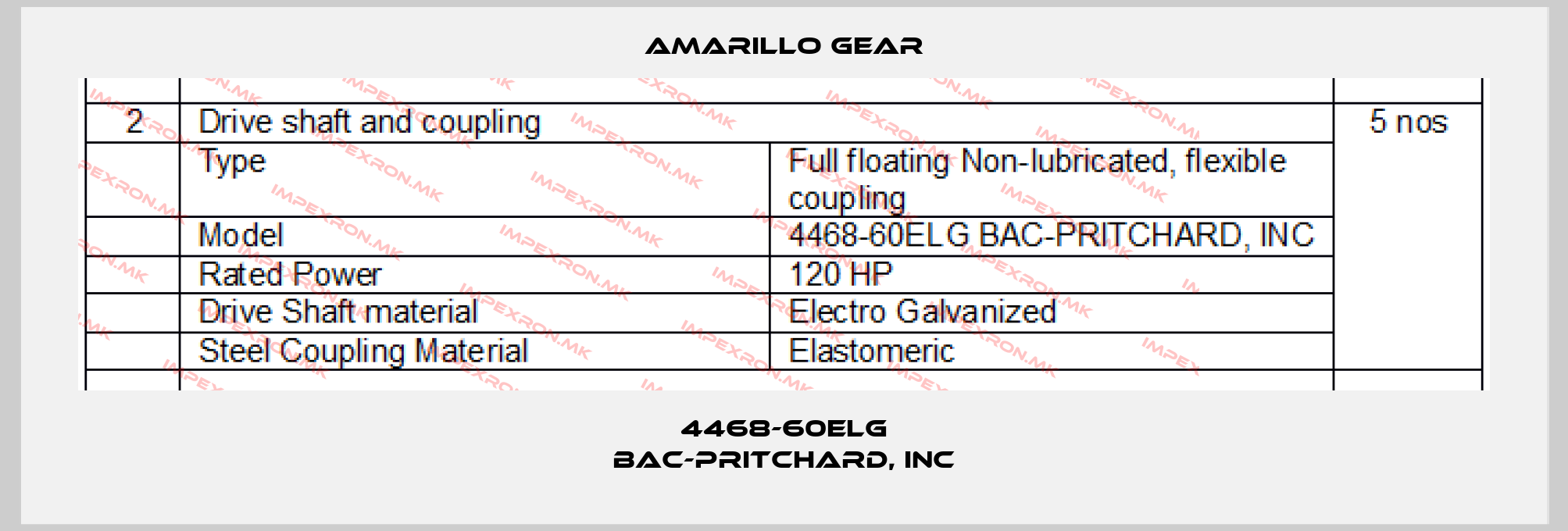 Amarillo Gear-4468-60ELG BAC-PRITCHARD, INCprice