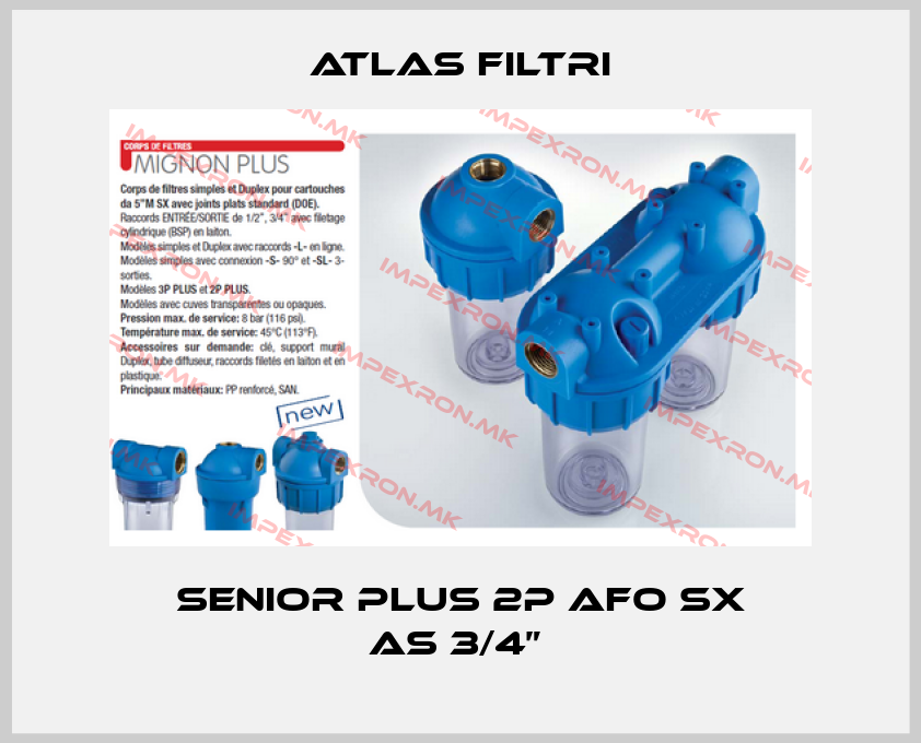 Atlas Filtri-Senior Plus 2P AFO SX AS 3/4” price