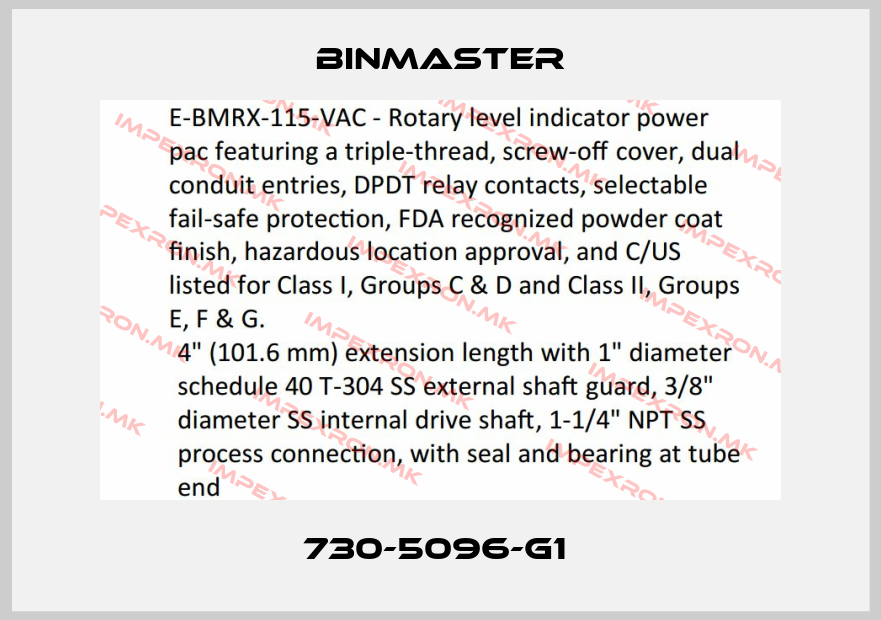 BinMaster-730-5096-G1 price