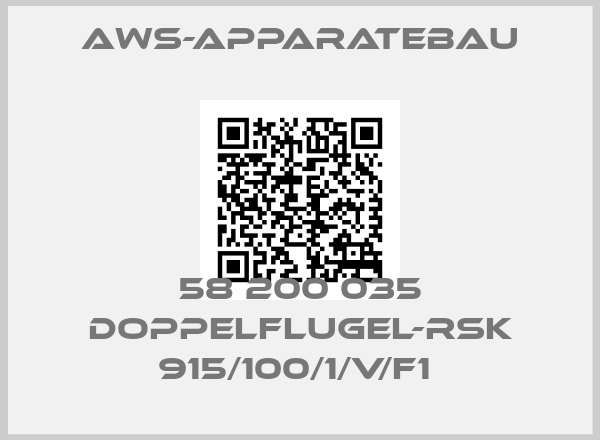 AWS-Apparatebau-58 200 035 DOPPELFLUGEL-RSK 915/100/1/V/F1 price