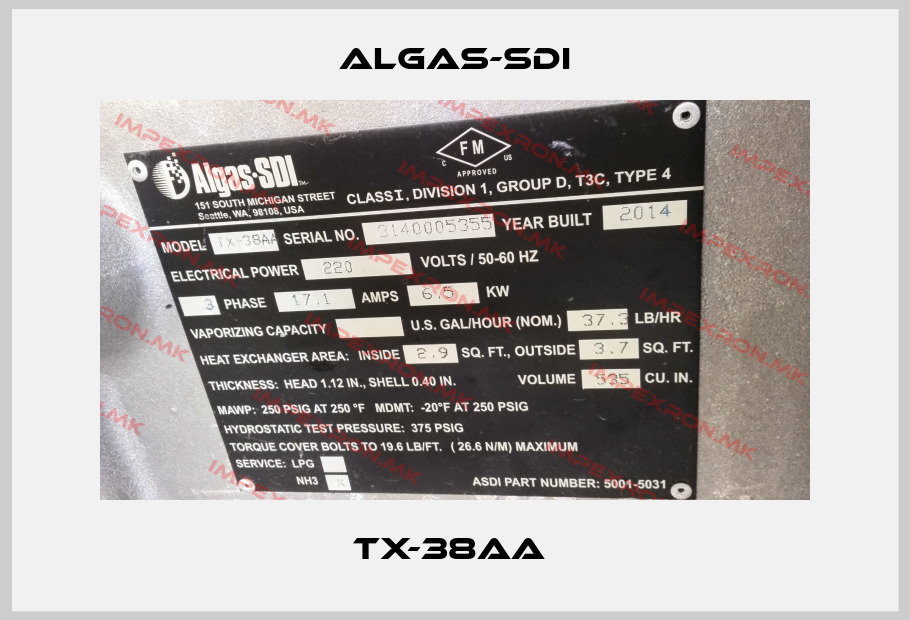 ALGAS-SDI-TX-38AA price