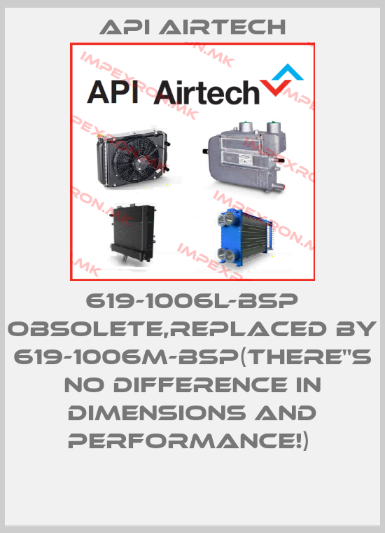 API Airtech-619-1006L-BSP obsolete,replaced by 619-1006M-BSP(there"s no difference in dimensions and performance!) price