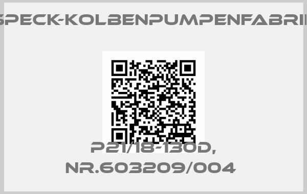 SPECK-KOLBENPUMPENFABRIK-P21/18-130D, NR.603209/004 price