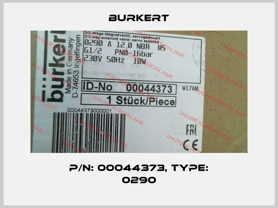 Burkert-p/n: 00044373, Type: 0290price