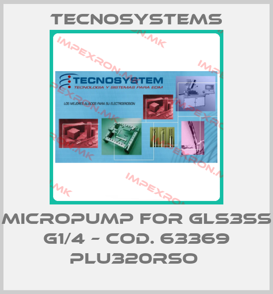 TECNOSYSTEMS-Micropump for GLS3SS G1/4 – cod. 63369 PLU320RSO price