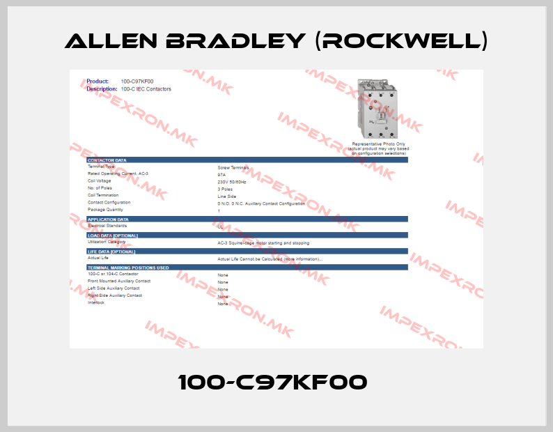 Allen Bradley (Rockwell)-100-C97KF00 price