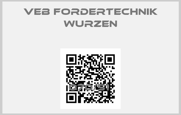VEB FORDERTECHNIK WURZEN-070/51 price
