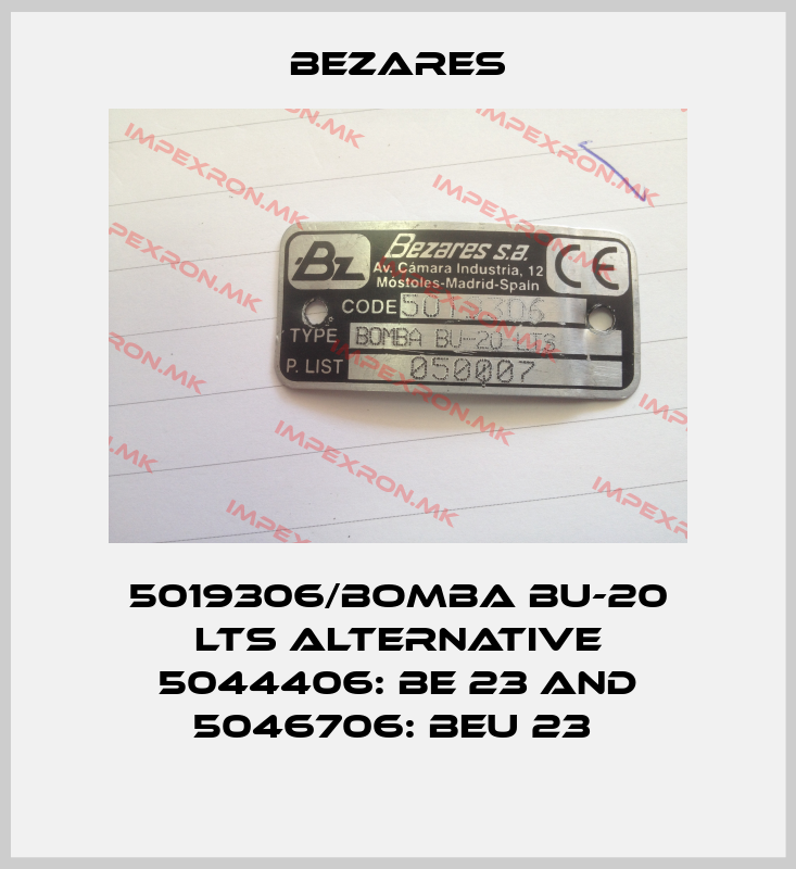 Bezares-5019306/BOMBA BU-20 LTS alternative 5044406: BE 23 and 5046706: BEU 23 price