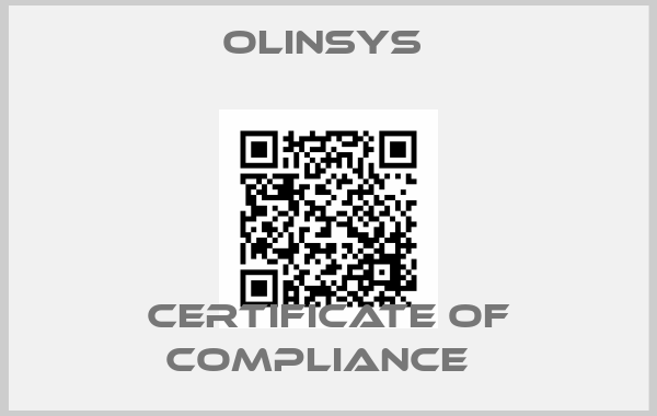 Olinsys -Certificate of Compliance  price