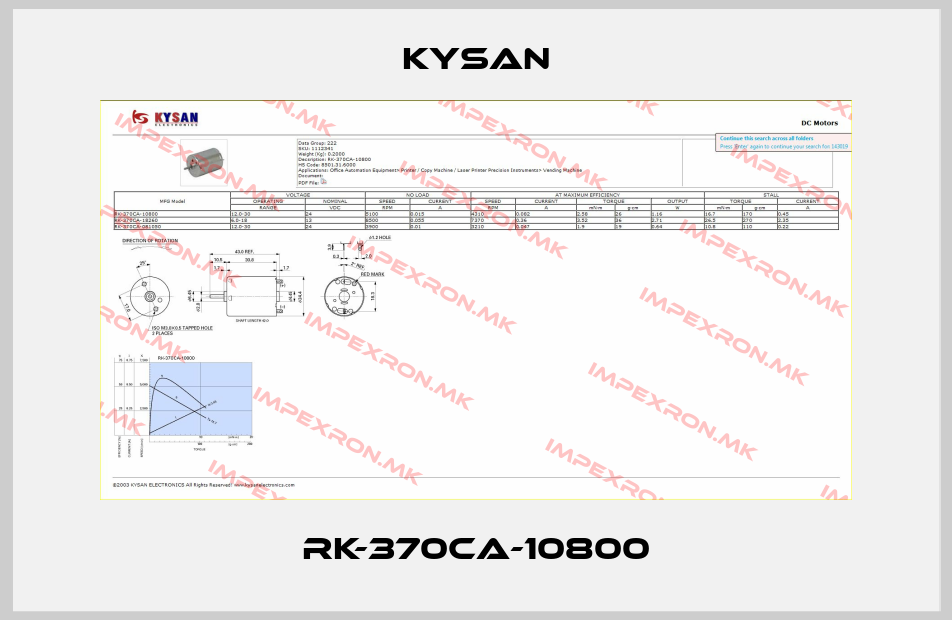 Kysan-RK-370CA-10800price