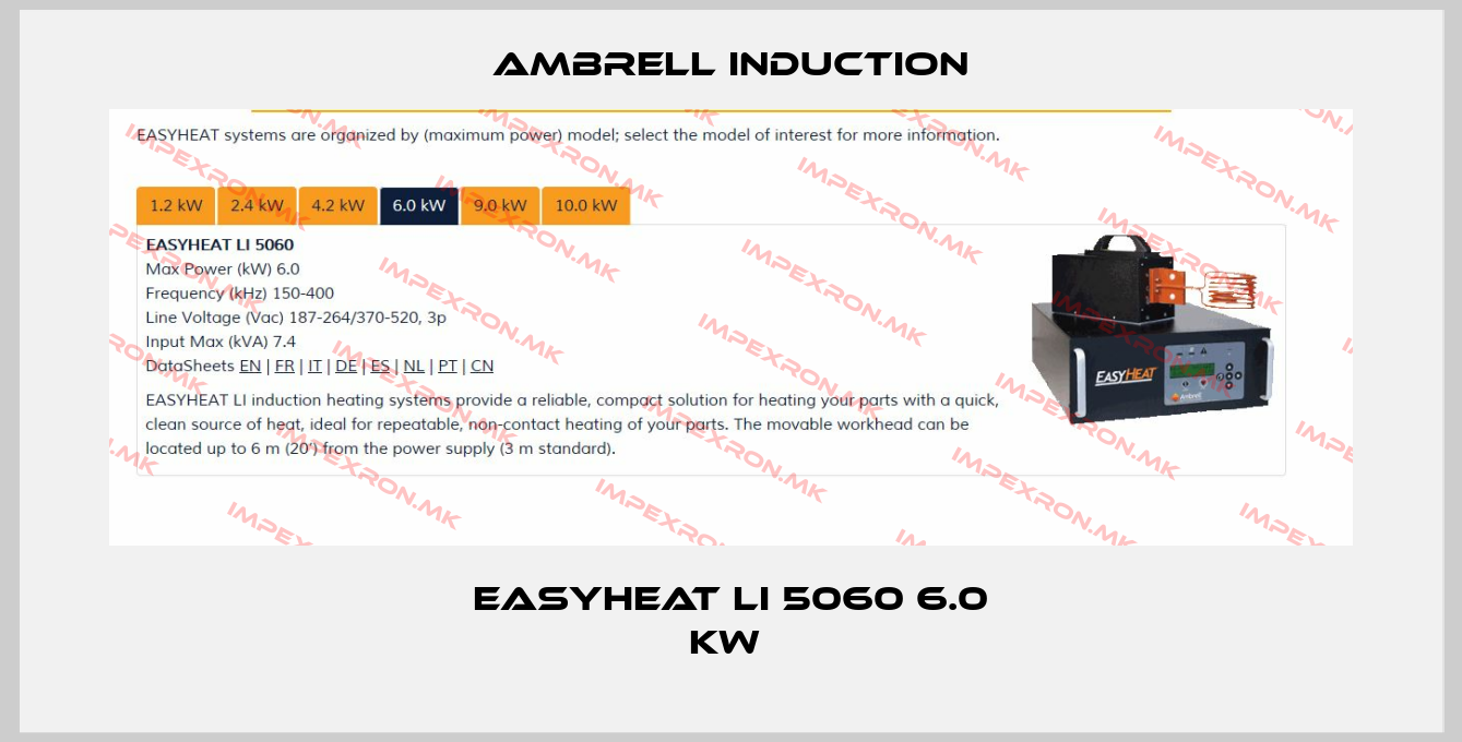 Ambrell Induction-EASYHEAT LI 5060 6.0 kW price