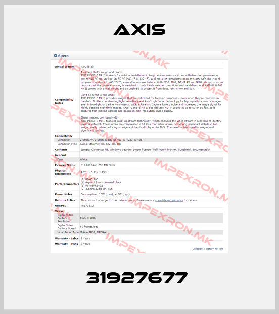Axis-31927677 price