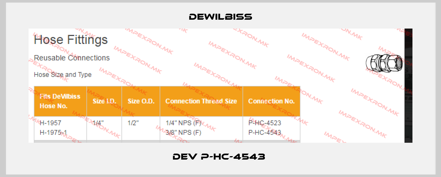 DEWILBISS-DEV P-HC-4543 price