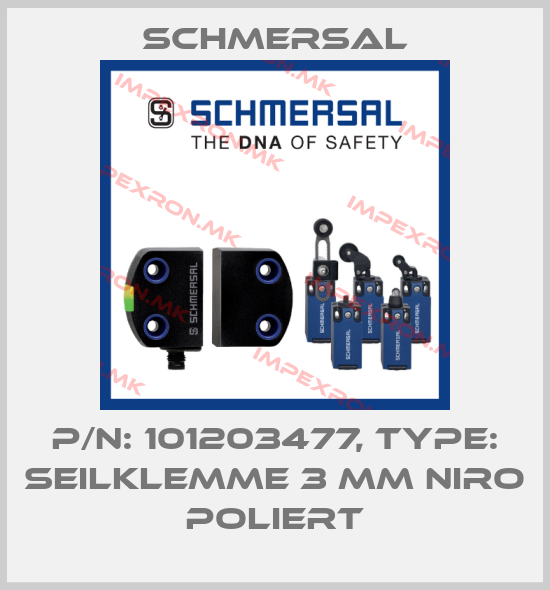 Schmersal-p/n: 101203477, Type: SEILKLEMME 3 MM NIRO POLIERTprice