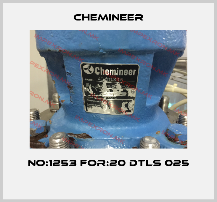 Chemineer-No:1253 For:20 DTLS 025 price