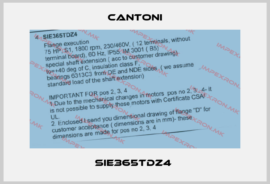 Cantoni-SIE365TDZ4 price