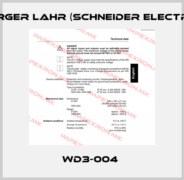 Berger Lahr (Schneider Electric)-WD3-004 price
