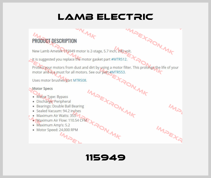 Lamb Electric-115949price