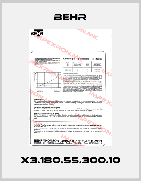 Behr-X3.180.55.300.10price