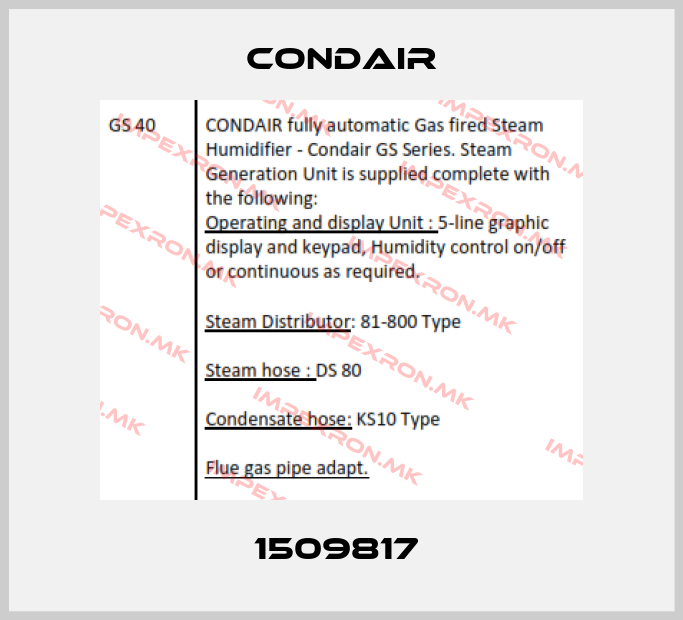 Condair-1509817 price