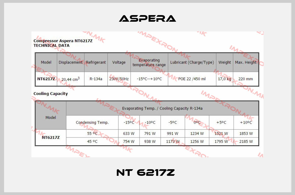 Aspera-NT 6217Z price