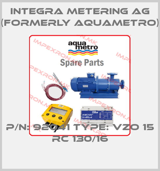 Integra Metering AG (formerly Aquametro)-P/N: 92041 Type: VZO 15 RC 130/16price