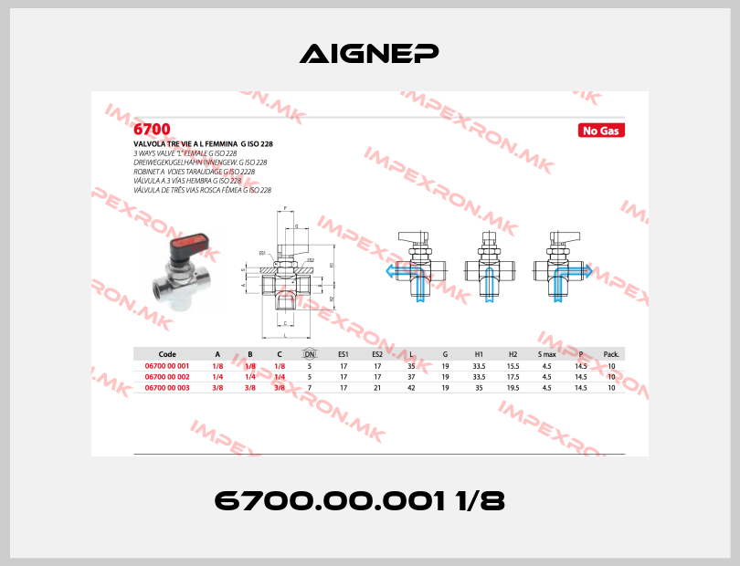 Aignep-6700.00.001 1/8  price