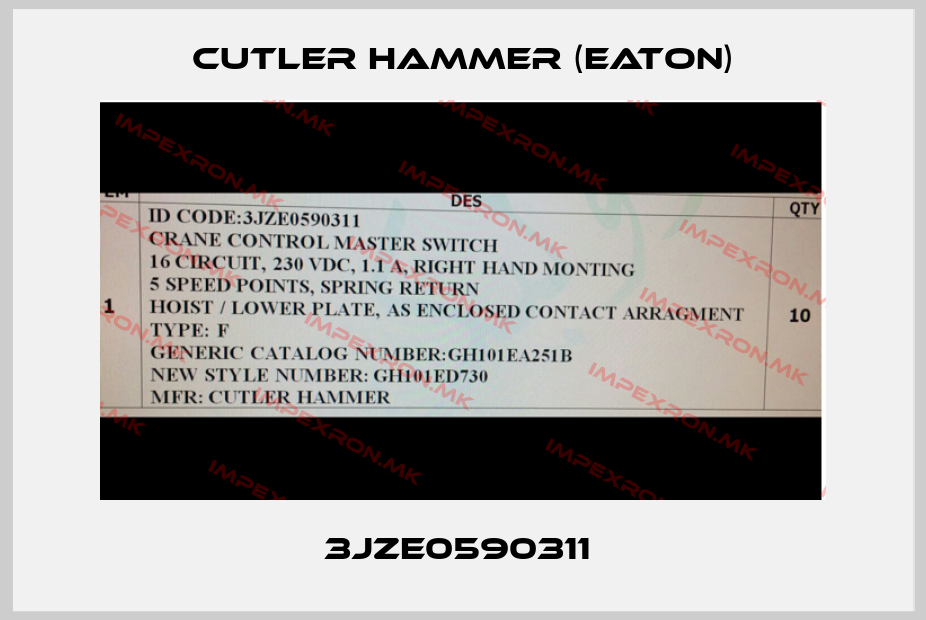 Cutler Hammer (Eaton)-3JZE0590311 price