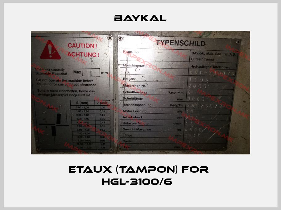 BAYKAL-Etaux (tampon) for  HGL-3100/6  price