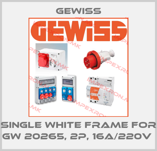 Gewiss-Single white frame for GW 20265, 2P, 16A/220V price
