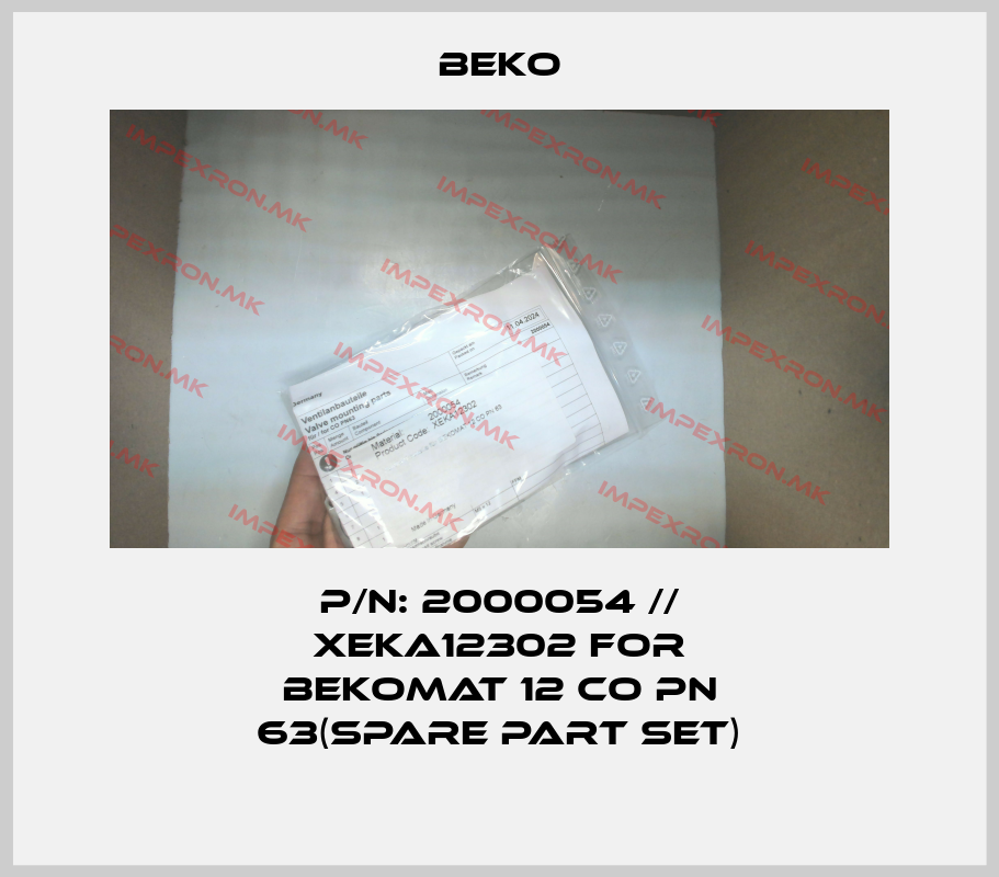 Beko-P/N: 2000054 // XEKA12302 for BEKOMAT 12 CO PN 63(spare part set)price