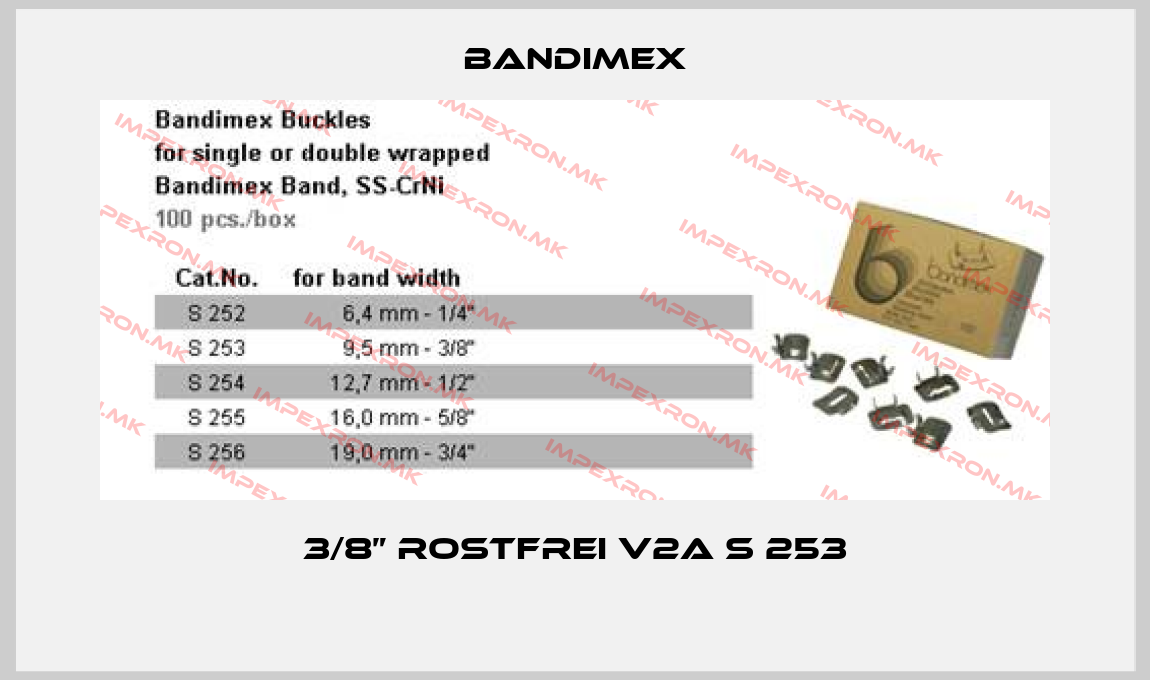 Bandimex-3/8” rostfrei V2A S 253 price