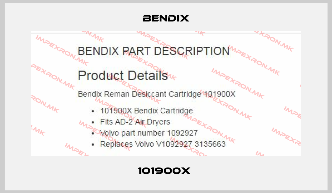 Bendix-101900X price