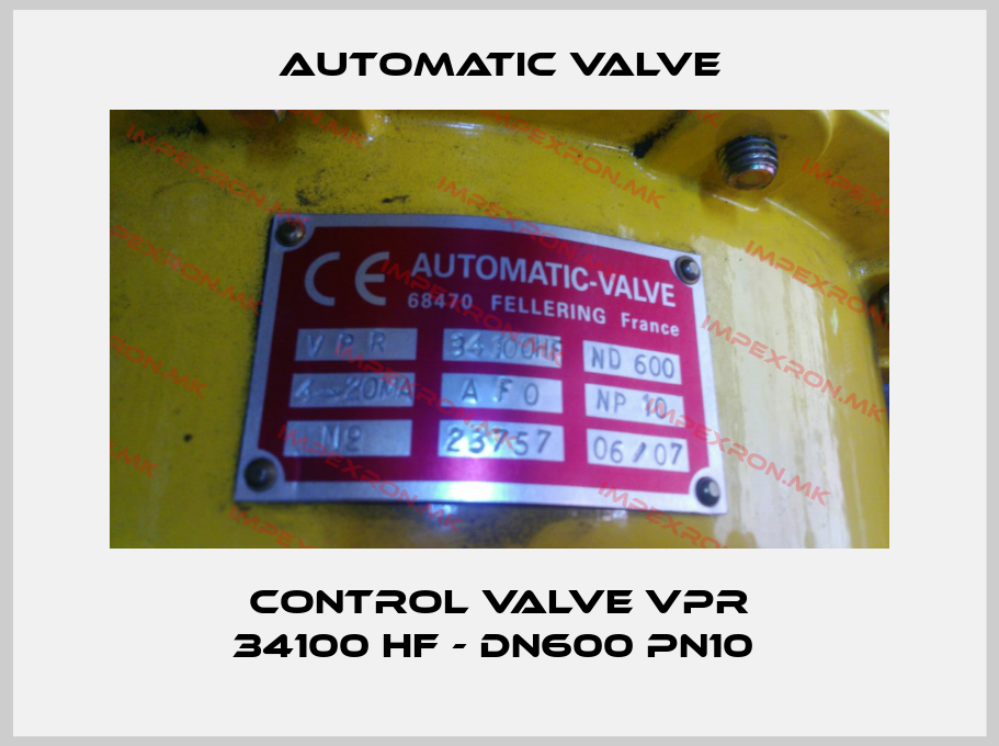Automatic Valve-Control valve VPR 34100 HF - DN600 PN10 price
