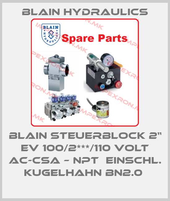Blain Hydraulics-BLAIN STEUERBLOCK 2“ EV 100/2***/110 VOLT AC-CSA – NPT  EINSCHL. KUGELHAHN BN2.0 price