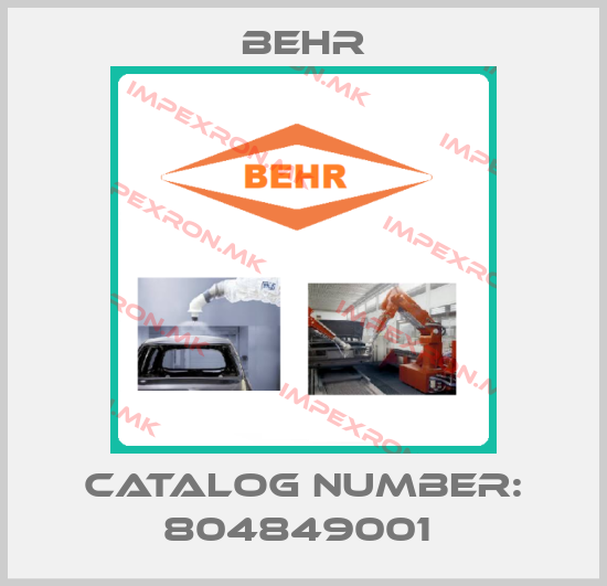 Behr-Catalog number: 804849001 price