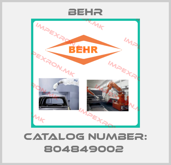 Behr-Catalog number: 804849002 price