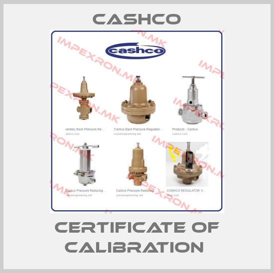 Cashco-CERTIFICATE OF CALIBRATION price