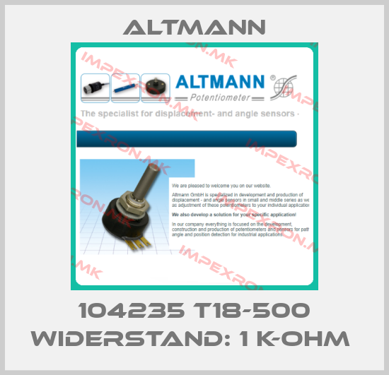 ALTMANN-104235 T18-500 WIDERSTAND: 1 K-OHM price