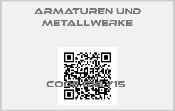 ARMATUREN UND METALLWERKE-CODE B16,Y15 price
