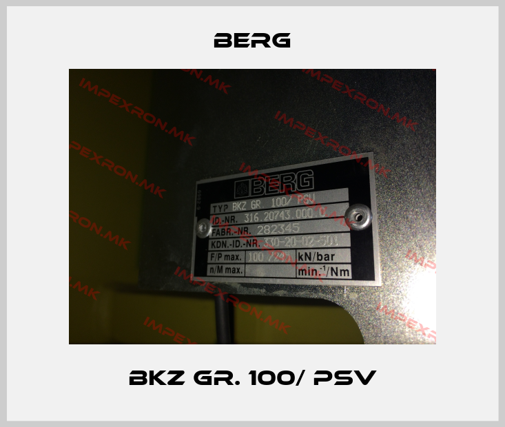 Berg-BKZ GR. 100/ PSVprice