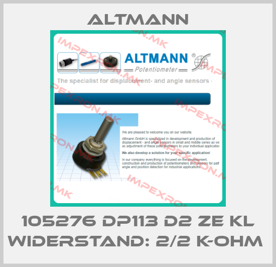 ALTMANN-105276 DP113 D2 ZE KL WIDERSTAND: 2/2 K-OHM price