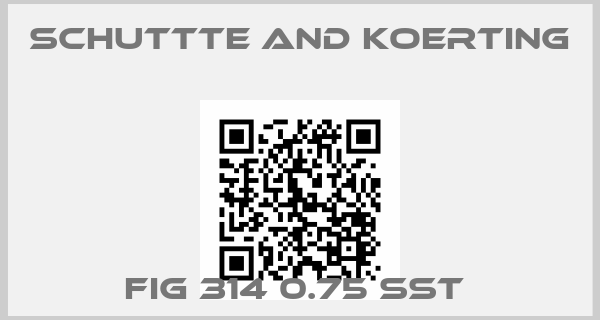 SCHUTTTE AND KOERTING-FIG 314 0.75 SST price